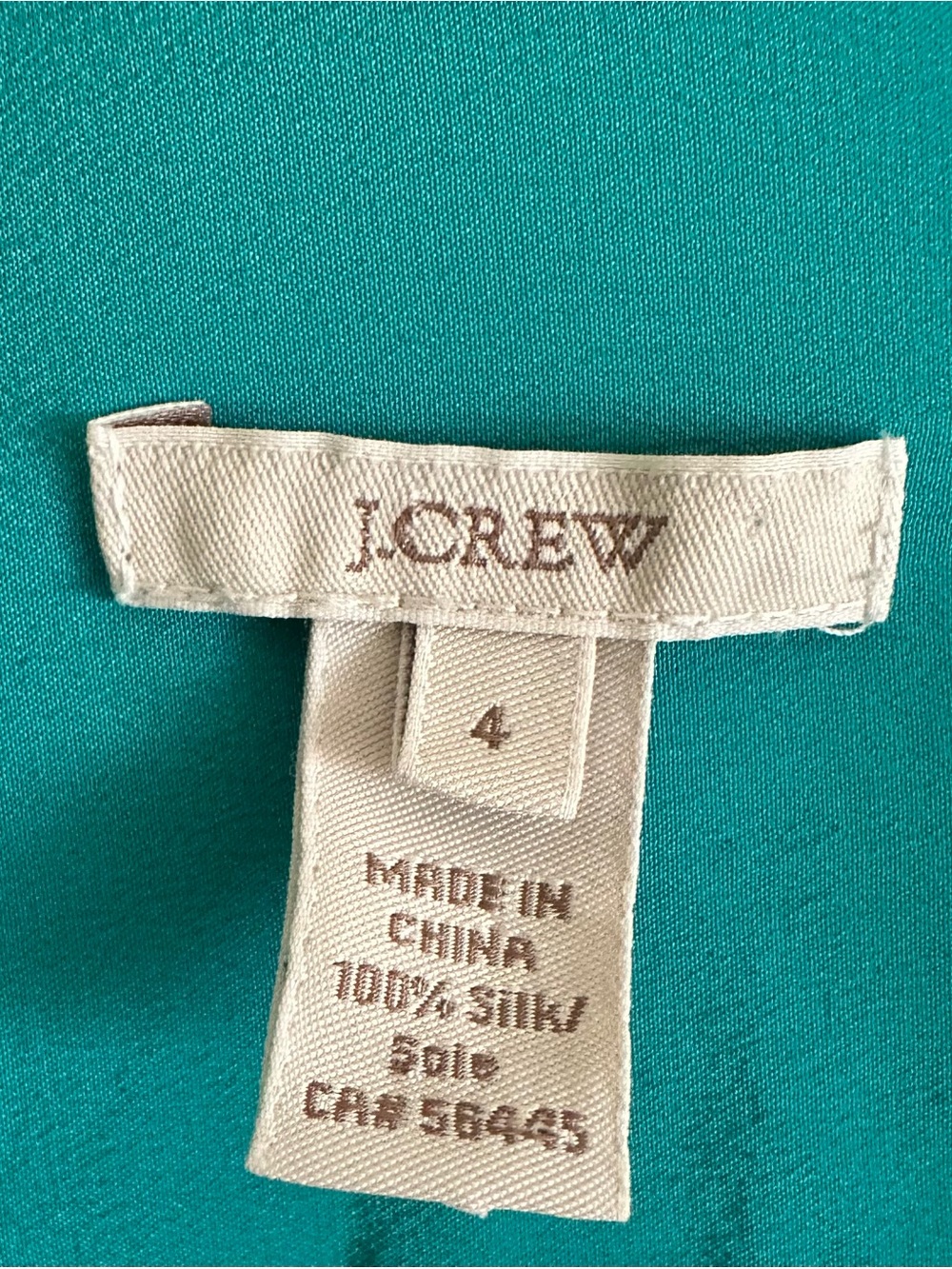 J crew Teal Turquoise Blythe Button Up Silk Blouse Size 4 - Picture 3 of 6